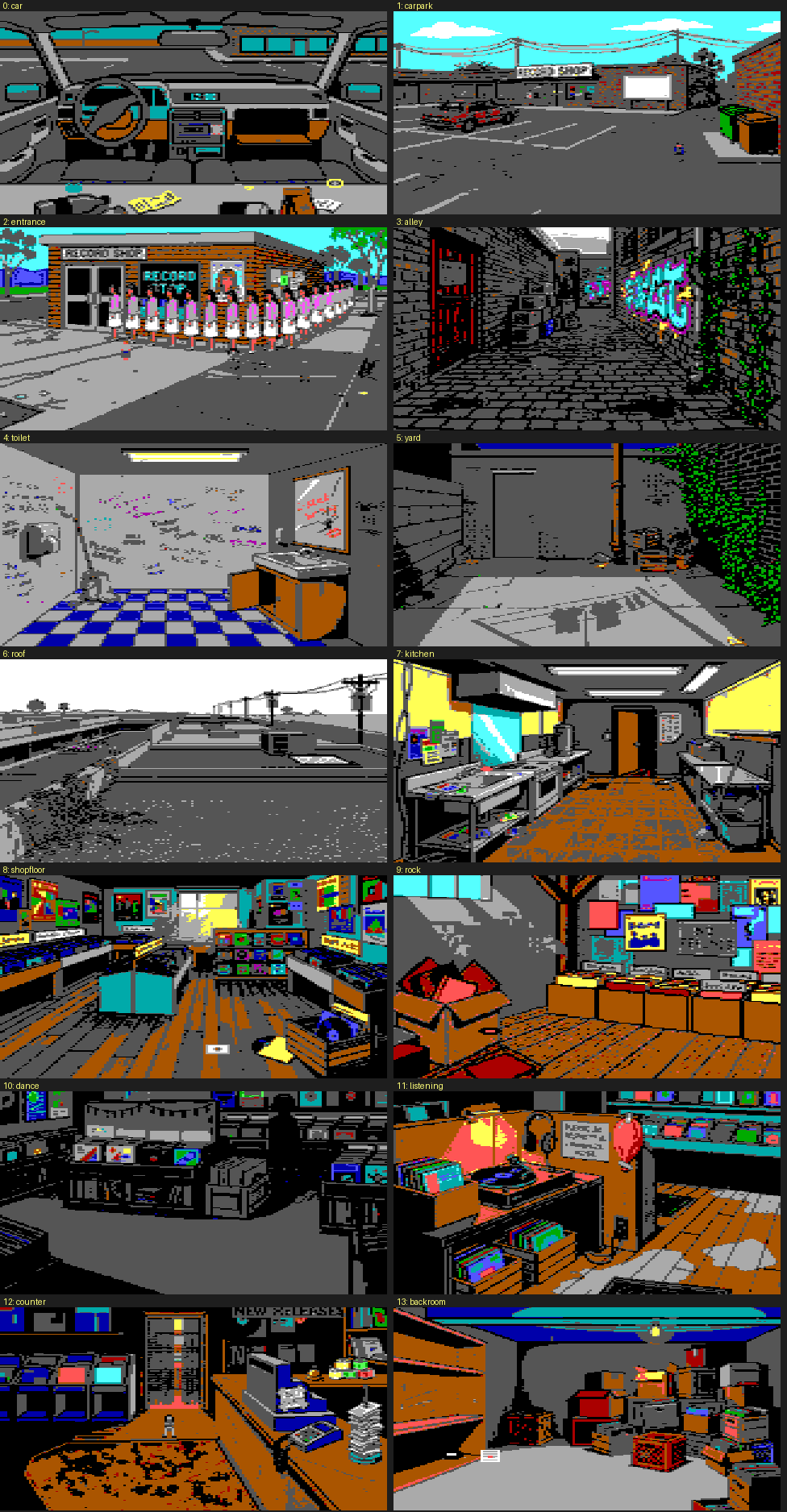 all fourteen rooms